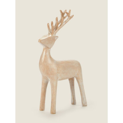 George Home Natural White Wash Resin Stag