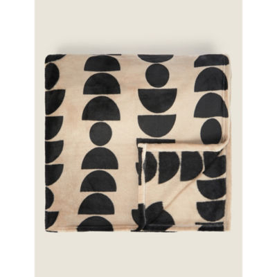 George Home Monochrome Abstract Geo Print Super Soft Throw