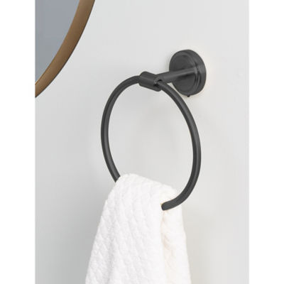 George Home Matte Black Towel Ring