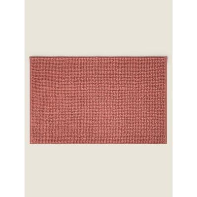George Home Petal Pink Solid Chenille Bath Mat