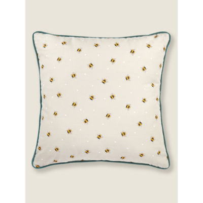 George Home Grey Bee Print Outdoor Cushion 45x45cm