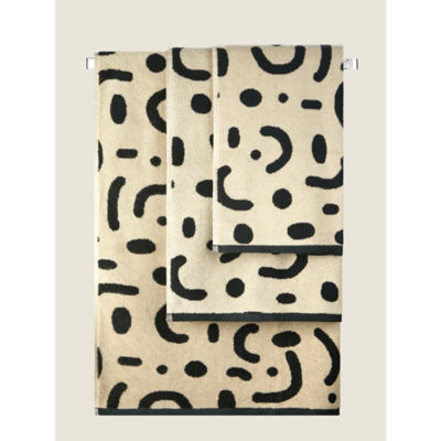 George Home Black & White Sahara Abstract Bath Sheet