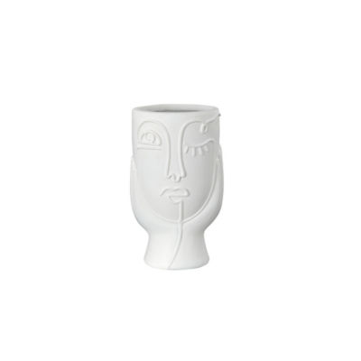 George Home White Abstract Face Planter 14.5x14.5x24.5cm