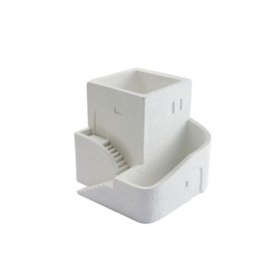 George Home White Ancient Greek Tower Planter 21.5x21.5x20cm