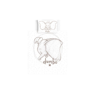 George Home Disney Dumbo Toddler Grey Reversible Duvet Set - Cot