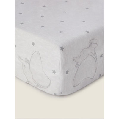 George Home Disney Dumbo Grey & White Sheet – Set of 2 - Cot