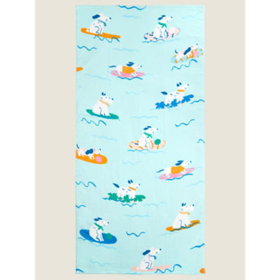 George Home Light Blue Surfing Dogs Beach Towel