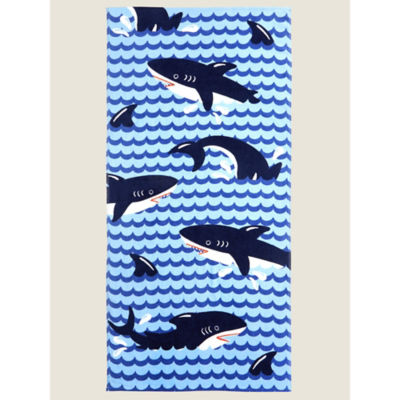 George Home Blue Shark Beach Towel