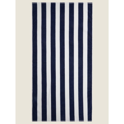 George Home Navy Stripe Beach Towel