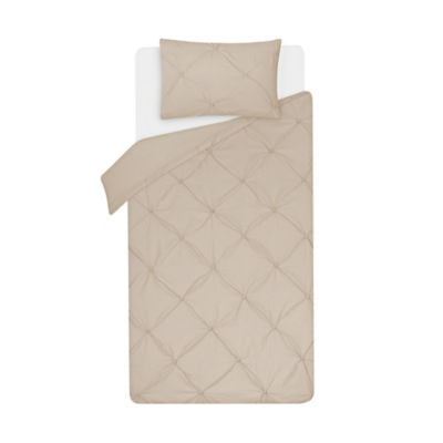 George Home Plain Diamond Pleat Single Duvet Set