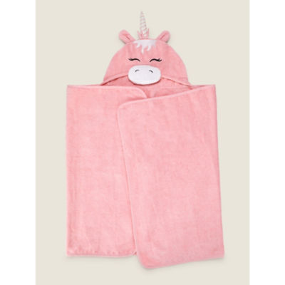 George Home Pink Unicorn Hooded Towel