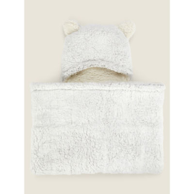 George Home Grey Star Hooded Fleece Blanket