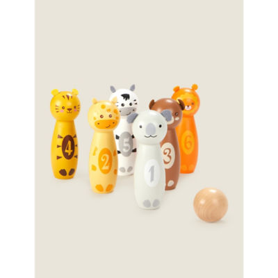 Hapello Little Worlds Wooden Skittles & Carry Case