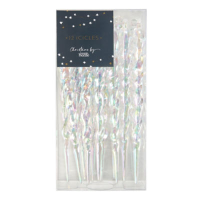 George Home Christmas Iridescent Icicles - 12 Pack