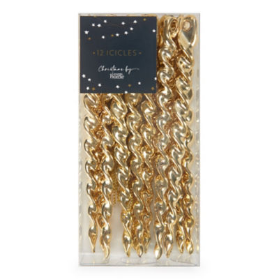 George Home Christmas Gold Icicles - 12 Pack
