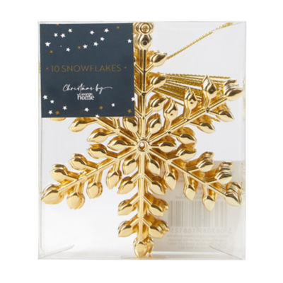 George Home Christmas Gold Snowflakes - 10 Pack
