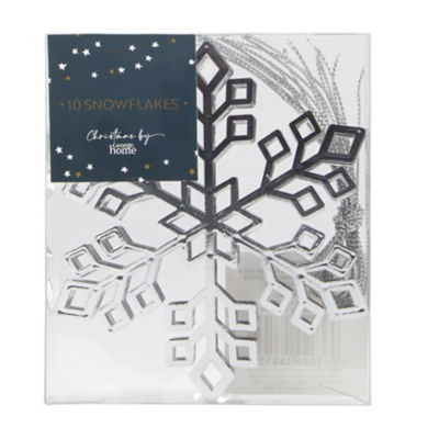 George Home Christmas Silver Snowflakes - 10 Pack