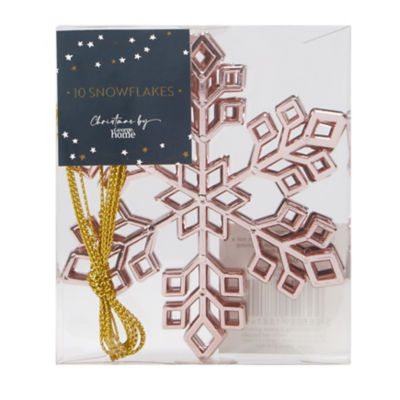 George Home Christmas Rose Snowflakes - 10 Pack