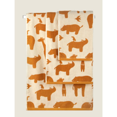 George Home Yellow Crafted Animal Bath Sheet