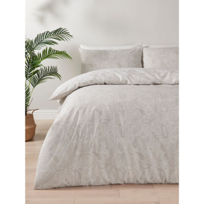 George Home Natural Paisley Duvet Set -Super King