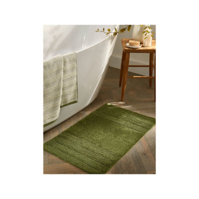 At Home with Stacey Solomon Green Cut Loop Stripe Bath Mat