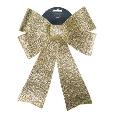 George Home Christmas Gold Glitter Bow