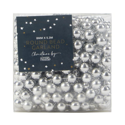 George Home Silver Christmas Round Bead Garland