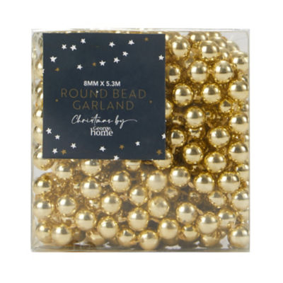 George Home Gold Christmas Round Bead Garland