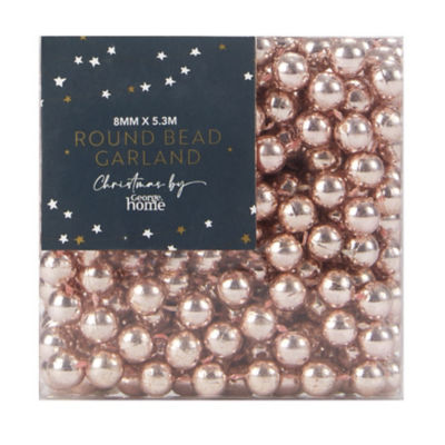 George Home Rose Gold Christmas Round Bead Garland