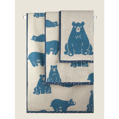 George Home Blue Bear Bath Sheet