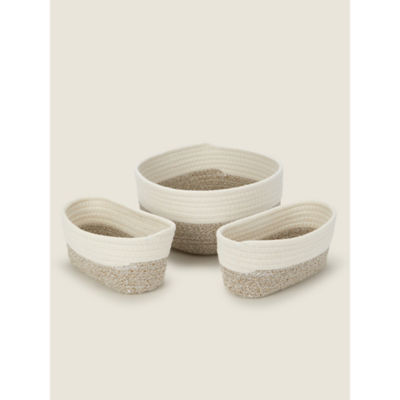 George Home Grey & White Two-Tone Storage Basket - Set of 3