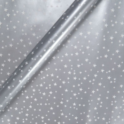 George Home Christmas Silver Star Roll Wrap