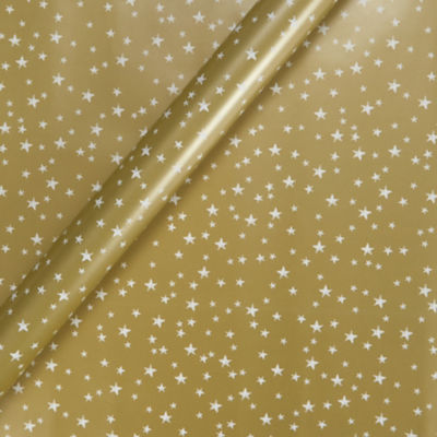 George Home Christmas Gold Star Roll Wrap