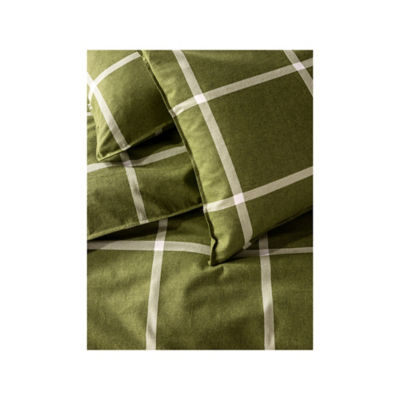 At Home with Stacey Solomon Green Check Reversible Brushed Cotton Duvet Set - King