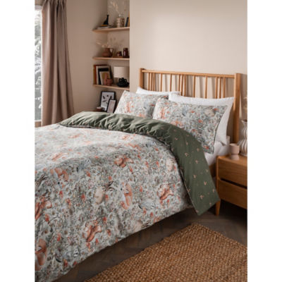 George Home Natural Vintage Woodland Duvet Set - Double