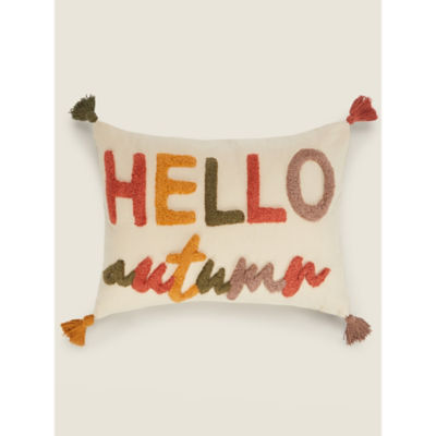 DM-101744 Natural Hello Autumn Slogan Cushion