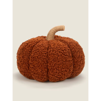 George Home Brown 3D Shaped Boucle Pumpkin Cushion