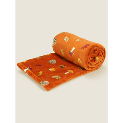 DM-101744 Orange Autumn Super Soft Throw