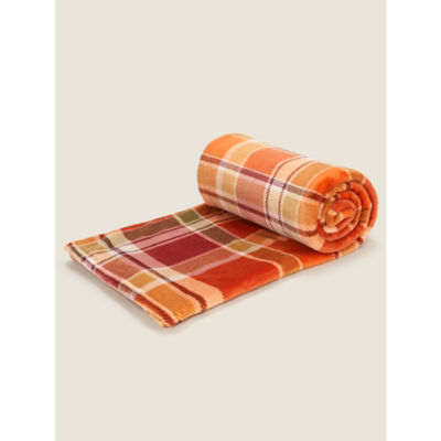 George Home Autumn Check Super Soft Throw