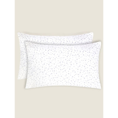 George Home Grey Star Brushed Cotton Pillowcase Pair