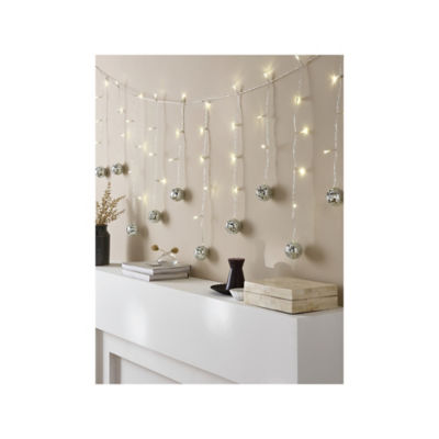 George Home Silver-Tone Disco Ball String Lights
