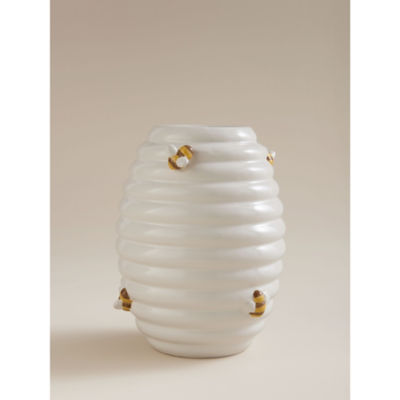 George Home White Bee Vase