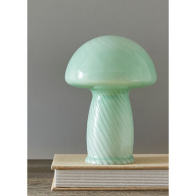 George Home Swirl Glass Mushroom Lamp - Green