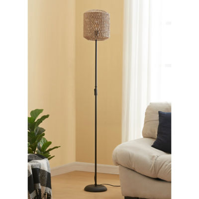 George Home Black Rattan Floor Lamp