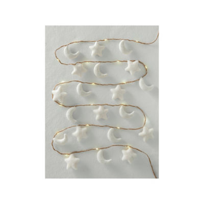 George Home Cream Felt Moon & Stars String Lights