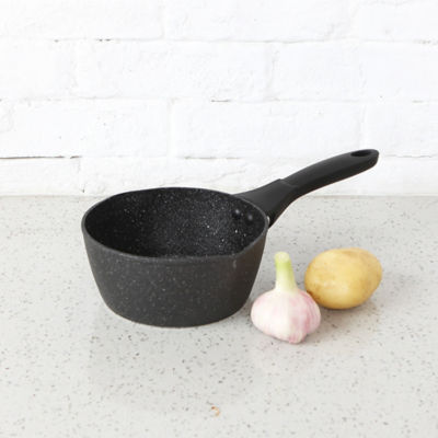 George Home Black Marble Effect Soft Grip Saucepan 16Cm