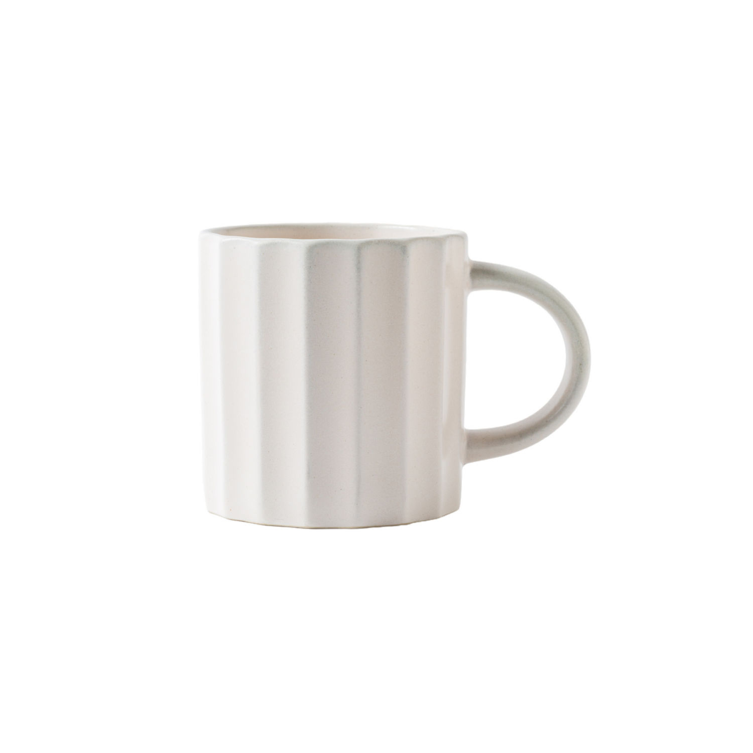 George Home Vertical Ribbed White Stoneware Mug