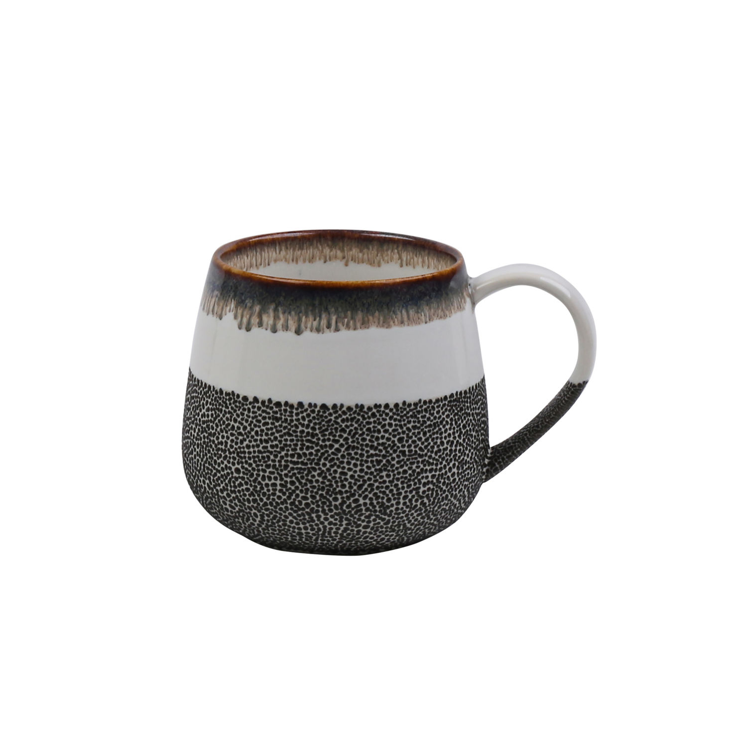 George Home Black Reactive Glaze Bubble Mug Coffee Cup Bone China