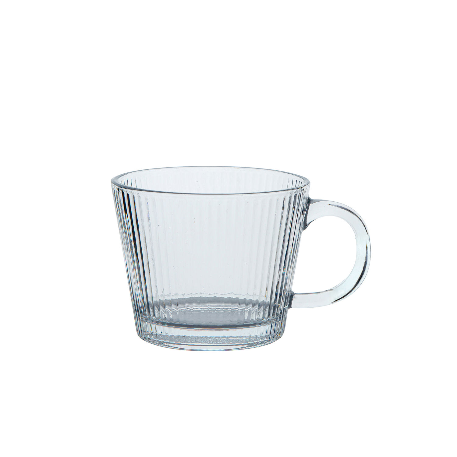 Clear Ribbed Glass Cappuccino Mug