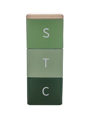 George Home Green Stacking Canisters - Pack of 3